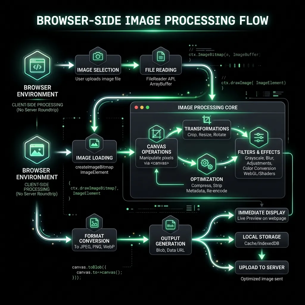 Chart showing the HTML5 Canvas processing within the Aspect Ratio Cropper